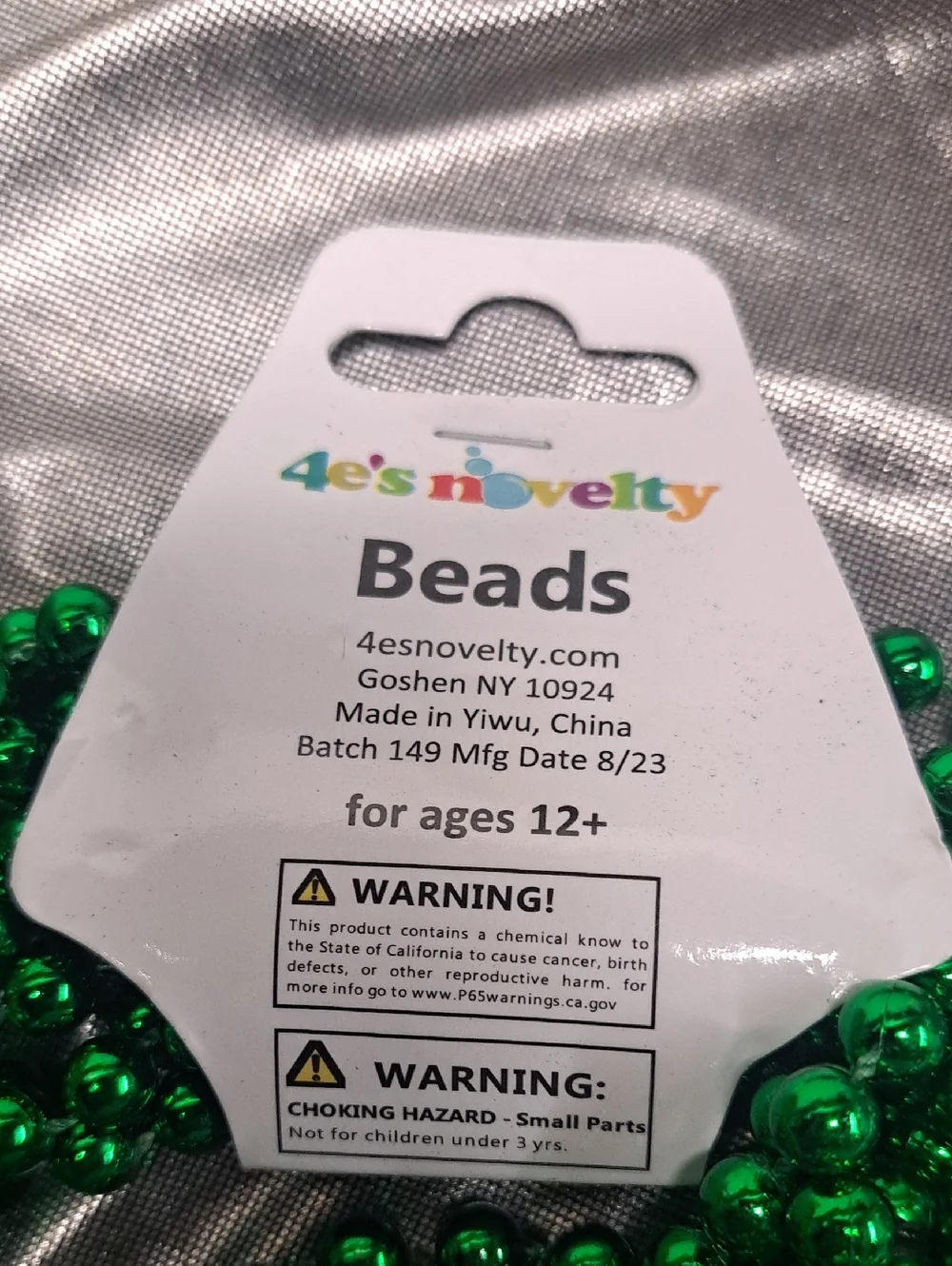 Necklace 4e's Novelty 72 Pcs Bulk Green